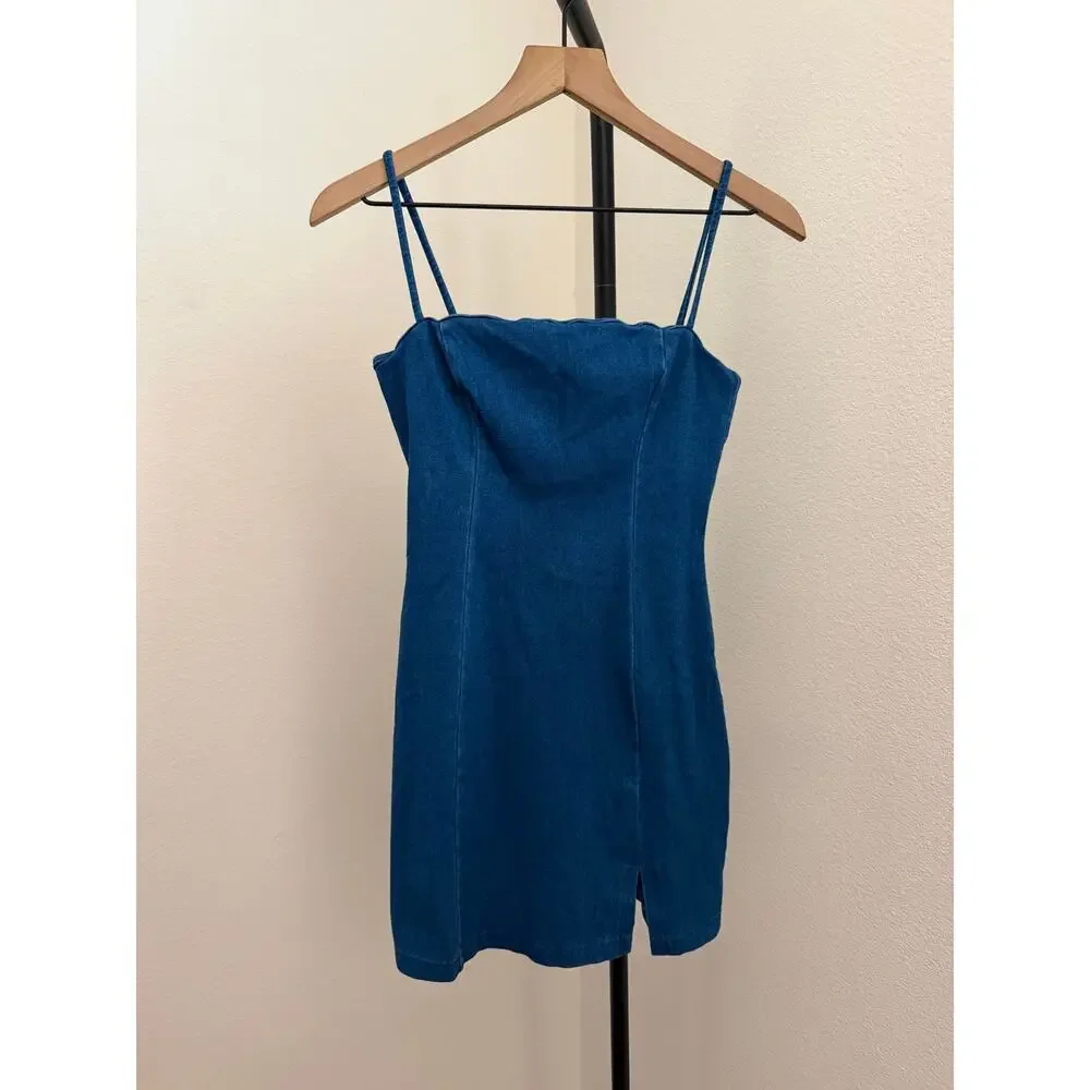 Susana Monaco light denim Jean stretch dress size M - Picture 2 of 4